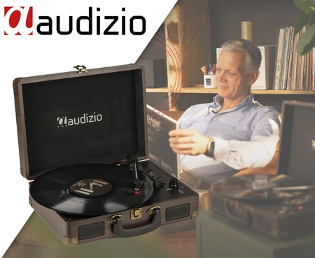 Gramofon w walizce RP114W Audizio brązowy