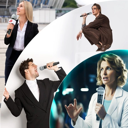 Zestaw mikrofonów bezprzewodowych doręcznych UHF+ stacja ładująca Audioport MCD-U2