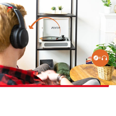 Gramofon w walizce RP118F Fenton wejście/wyjście BT beżowy