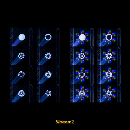 Zestaw: 4x Głowa ruchoma Cobra 160 Spot 100W z 6x 10W B-Eye Beamz+ 2x case