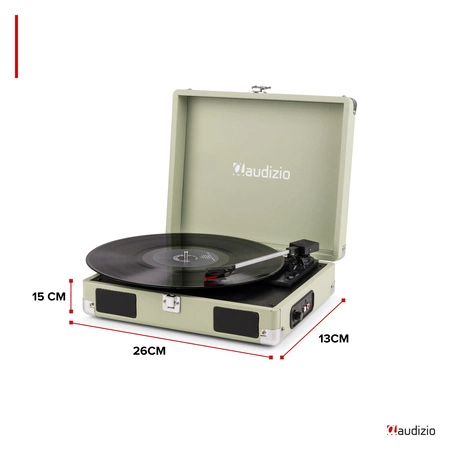 Gramofon w walizce RP111G Audizio zielony