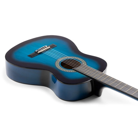 Gitara klasyczna 3/4 dla dziecka młodzieżowa SoloArt Max niebieska+ akcesoria