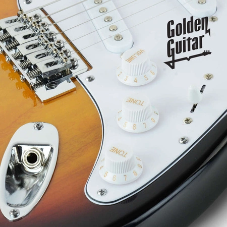 Gitara elektryczna - kompletny zestaw -Golden Guitar STEG-20 Sunburst Stratocaster