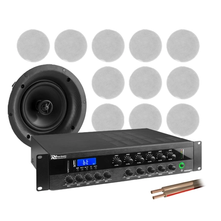 6 strefowy system głośników sufitowych 12 x 5.25" FCS5 z wzmacniaczem BT + przewód 