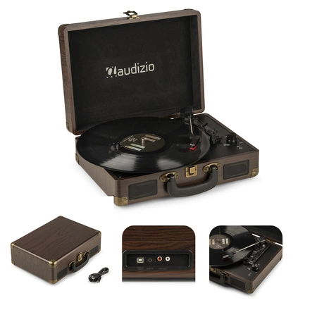 Gramofon w walizce RP114W Audizio brązowy