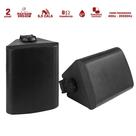 Zestaw kolumn zewnętrznych BGO65 6.5" 150W czarny Power Dynamics