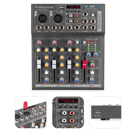 Mikser 4-kanałowy mikser VMM-F401 Vonyx