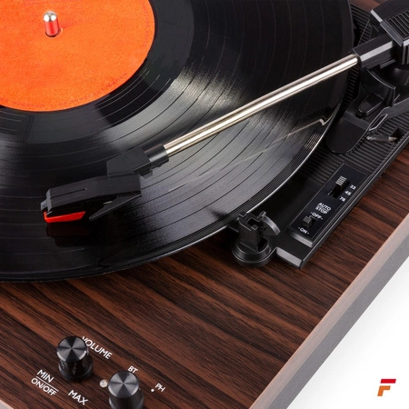 Gramofon RP165D Fenton głośniki BT brązowy