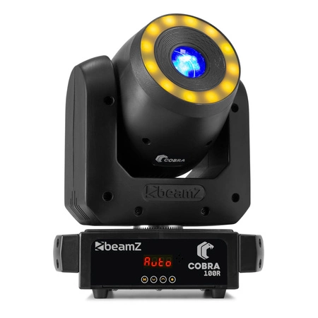 Zestaw: 2x Ruchoma głowa Cobra 100R Spot 100W z pierścieniem Beamz+ case