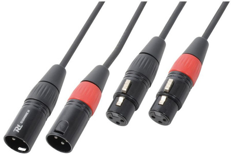 Kabel 2x XLR (m) - 2x XLR (f) 0,5m