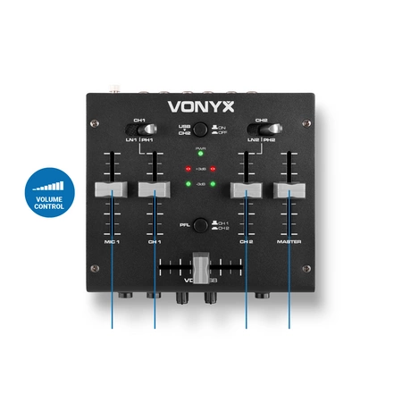 Mikser 3-kanałowy USB VDJ2USB Vonyx