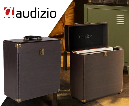 Futerał na płyty winylowe Audizio RC32, ciemne drewno