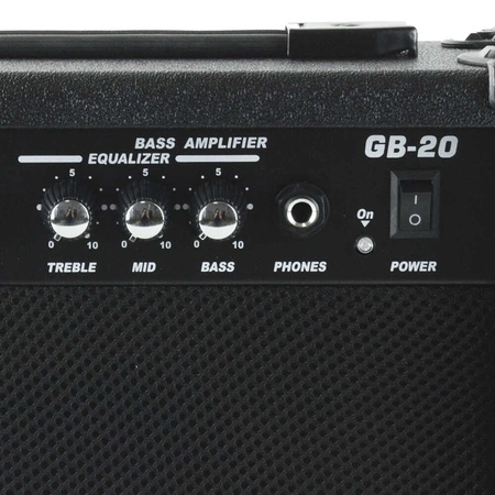 Gitara basowa - kompletny zestaw -Golden Guitar PBGB-40 czarno-niebieska