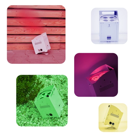 4x Oświetlacz bateryjny PARLED-W15WH LED RGBAW 60W AFX Lihgt+ 4x osłona przeciwdeszczowa gratis