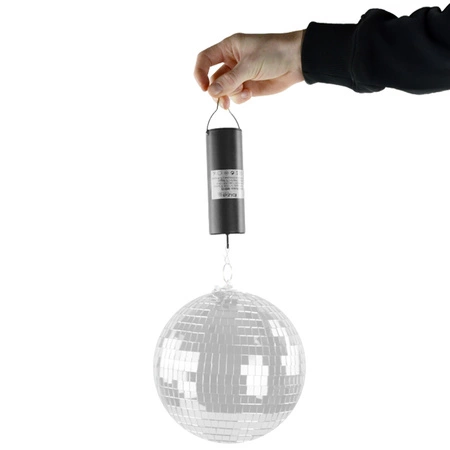 Zestaw: Kula lustrzana 20cm różowo-złota+ napęd bateryjny+ pinspot LED