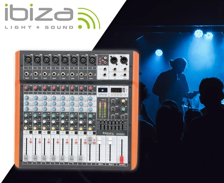 Mikser 8-kanałowy USB BT MX802 Ibiza Sound