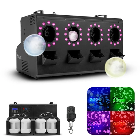Zestaw: Wytwornica dymu i baniek z diodami RGBW Cyclone400+ płyn do dymu i baniek