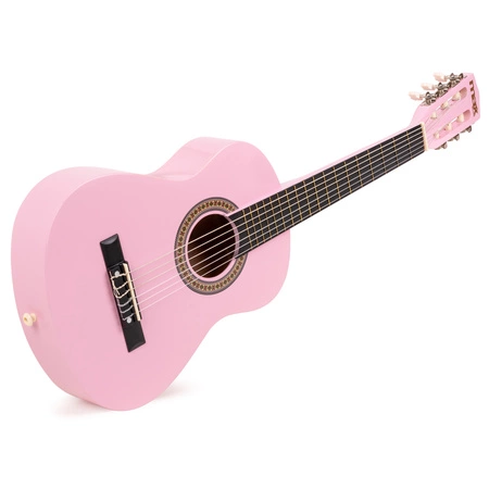 Gitara klasyczna 1/4 dla dziecka różowa SoloArt Max+ akcesoria