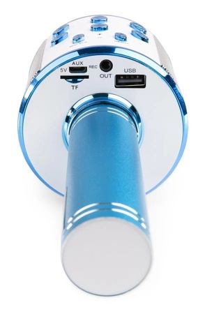 Mikrofon karaoke z głośnikami BT MP3 MAX KM01 niebieski