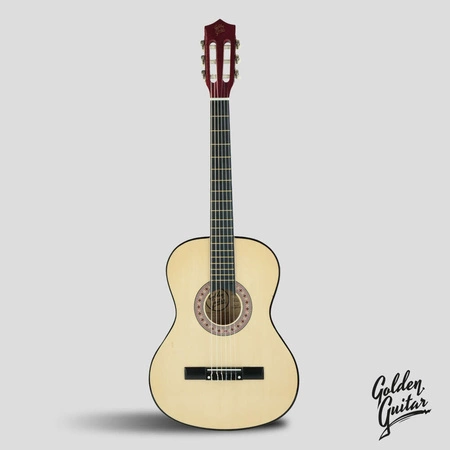 Zestaw: Gitara klasyczna 4/4 38" kolor naturalny GK38NAT Golden Guitar+ pokrowiec+ tuner+ struny+ kostki+ statyw podłogowy