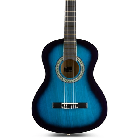 Gitara klasyczna 3/4 dla dziecka młodzieżowa SoloArt Max niebieska+ akcesoria