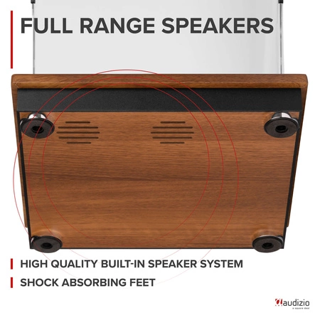 Gramofon Audizio RP112L z wejściem/wyjściem BT, ciemne drewno