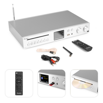 Radio internetowe Brescia DAB+ FM CD BT Audizio aluminium