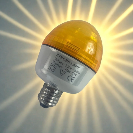 Żarówka DISCO stroboskopowa E27 żółta