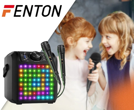 Głośnik Karaoke LED 2x mikrofon KAR50B Fenton Czarny