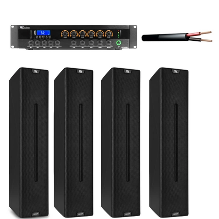 Zestaw nagłośnienia kolumnowego 100V Power Dynamics czarny