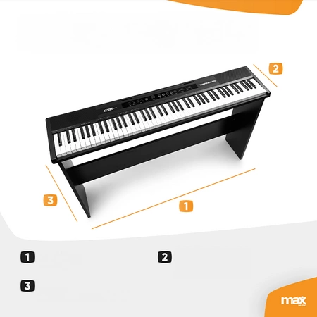 Pianino cyfrowe ważone pełnowymiarowe 88-klawiszowe RhapsodyDP88P Max + statyw