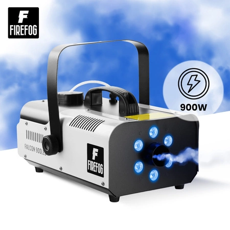 Zestaw: Wytwornica dymu z LED RGB 900W Falcon900LED dwa piloty/ Firefog + płyn 5L