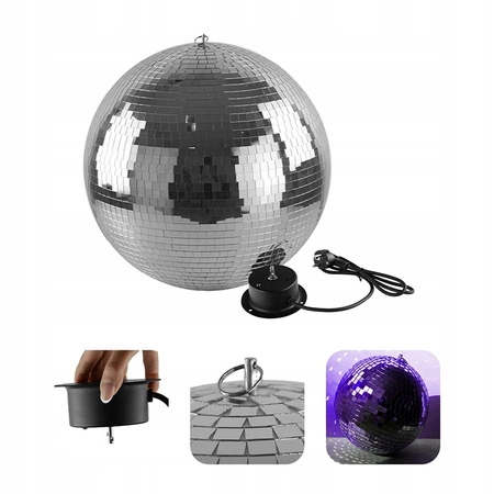Zestaw: Kula lustrzana 30cm z napędem Firefog + Pinspot LED