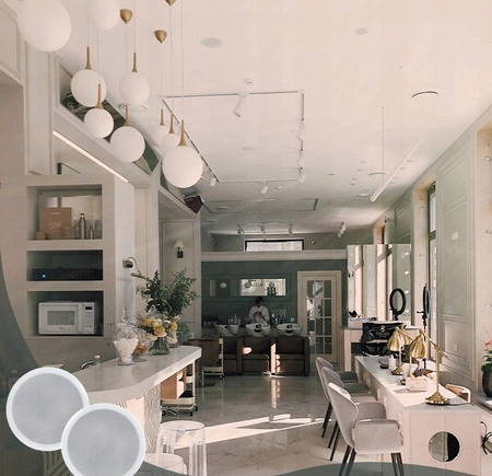 Zestaw: Głośnik sufitowy 8' 100V Power Dynamics CSPB8 + Przewód + Wzmacniacz PA