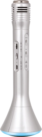 Mikrofon z głośnikiem do karaoke Party KAMIC kolor srebrny