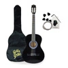 Zestaw: Gitara klasyczna 4/4 38 kolor czarny GK38CZ Golden Guitar+ pokrowiec+ tuner+ struny+ kostki