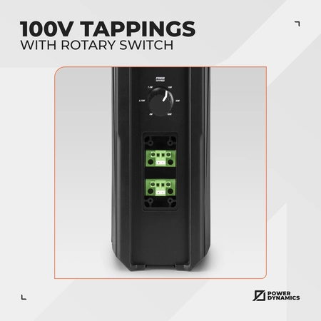Zestaw nagłośnienia kolumnowego 100V Power Dynamics czarny