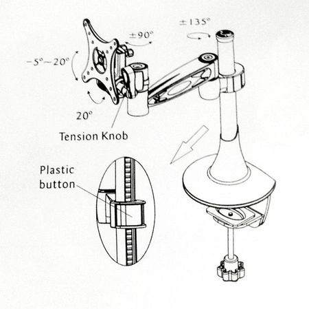 Stabilny uchwyt do monitora 10"-24"