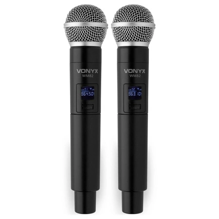 Zestaw mikrofonów bezprzewodowych UHF 2x doręczny Vonyx WM82