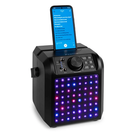 Głośnik Karaoke LED 2x mikrofon KAR50B Fenton Czarny