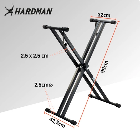 Podwójny statyw pod keyboard 32-97cm HR-DBKS2 Hardman