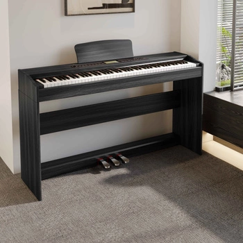 Pianino cyfrowe ważone z mechanizmem młoteczkowym ze statywem CANTATA czarne Mielczewski