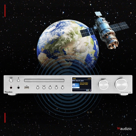 Radio internetowe DAB CD ze wzmacniaczem Bolzano Audizio srebrne