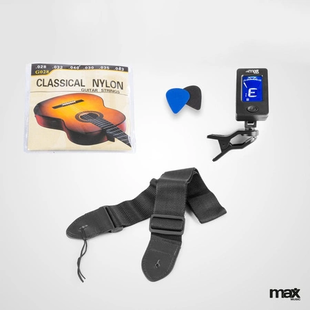 Zestaw: Gitara klasyczna 39'' SoloArt Max niebieska+ akcesoria