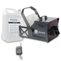 Zestaw: Wytwornica śniegu LED 1500W Snow 1500LED DMX pilot Firefog + płyn 5L