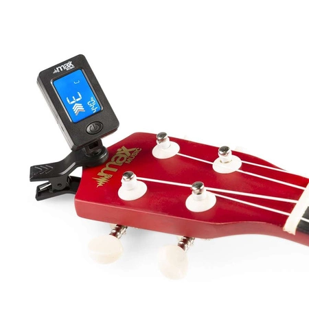 Zestaw: Ukulele sopranowe Max UKEY naturalne+ tuner dwie kostki struny pokrowiec