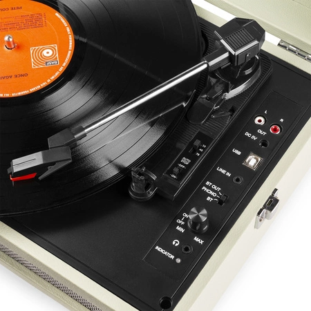 Gramofon w walizce RP118C Fenton wejście/wyjście BT zielony