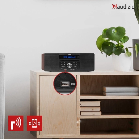 System muzyczny PRATO ALL-IN-ONE USB CD / DAB+ brązowy Audizio