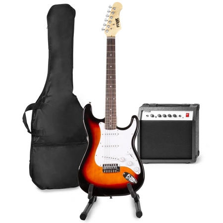 Zestaw: Gitara elektryczna Gigkit Max sunburst+ wzmacniacz statyw akcesoria
