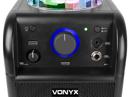 Głośnik bluetooth karaoke czarny z efektem LED SBS50B